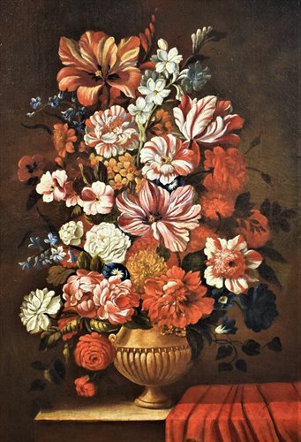 Natura morta di fiori scuola francese del '600 